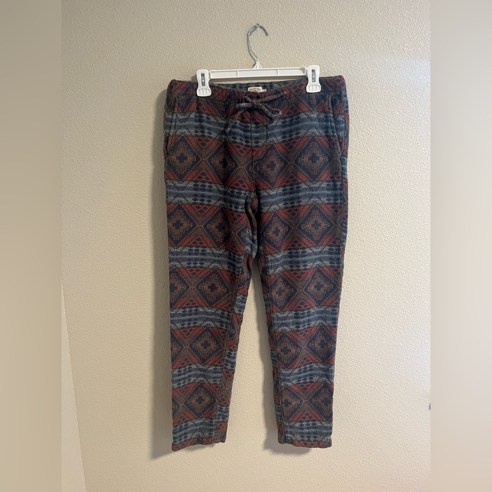 Faherty Women's Aztec Print Pajama Pants in Rust and Slate